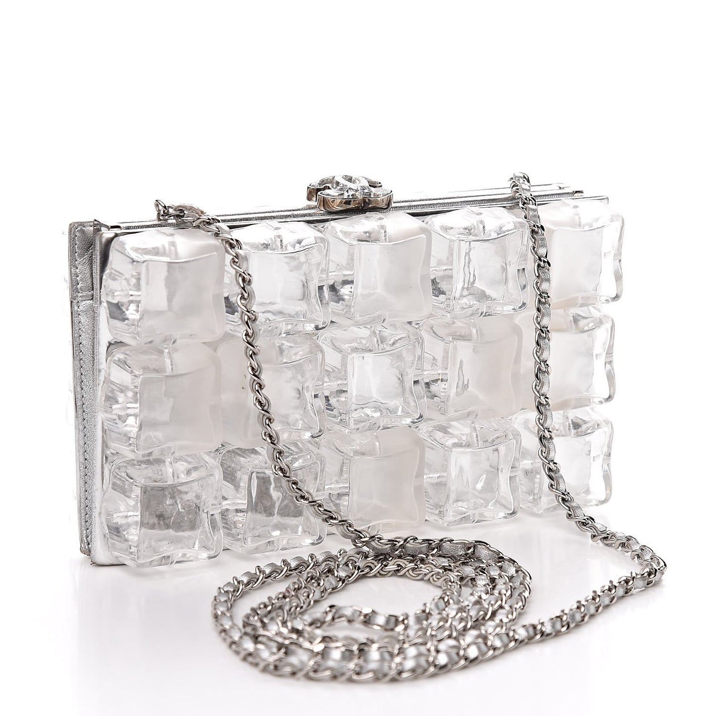 Plexi Ice Cube Clutch Silver
