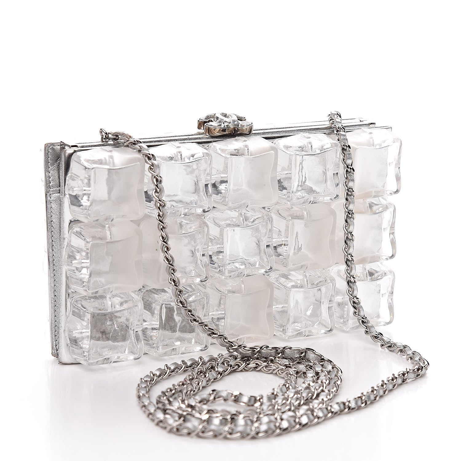 Chanel Plexi Ice Cube Clutch Silver 3 of 13