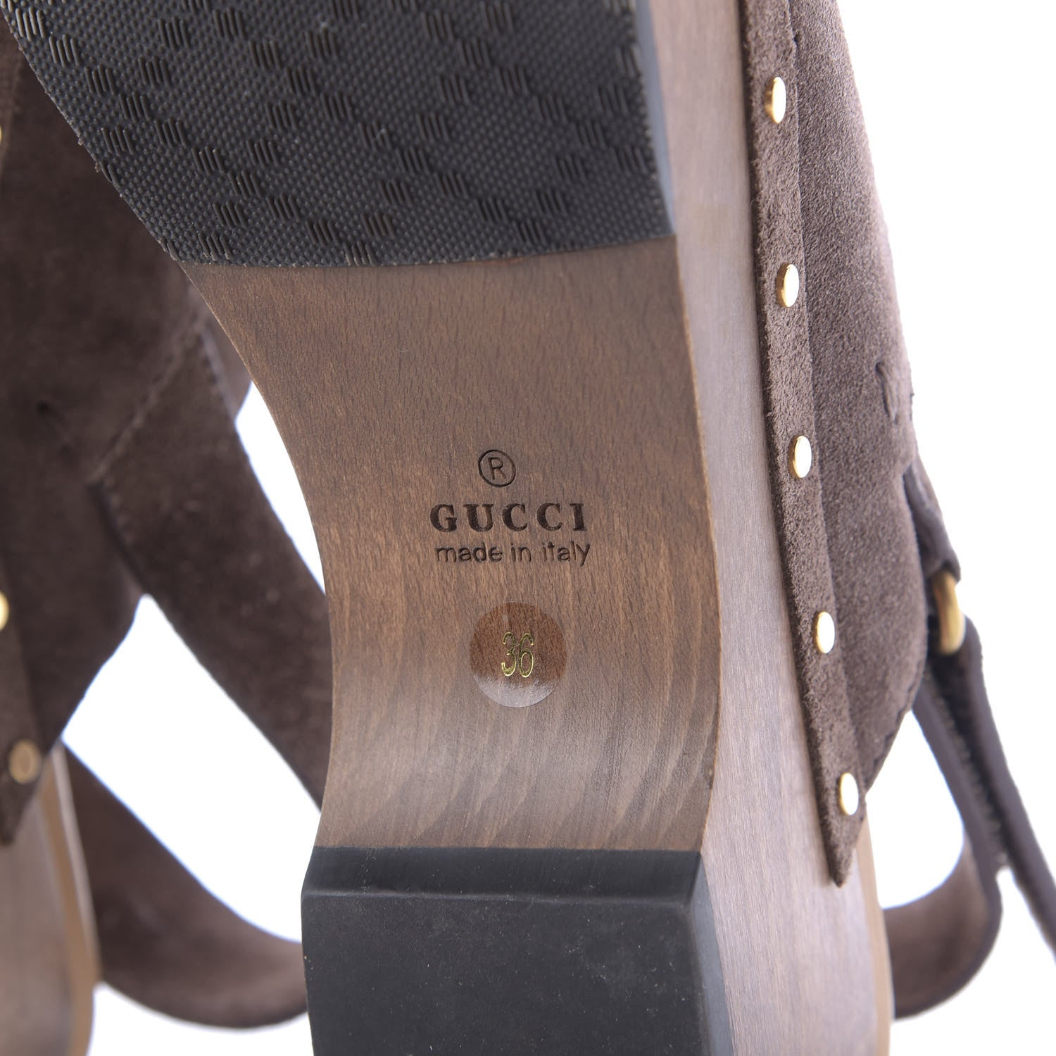Gucci Suede Horsebit Amstel Slingback Clogs 36 Taupe 9 of 11
