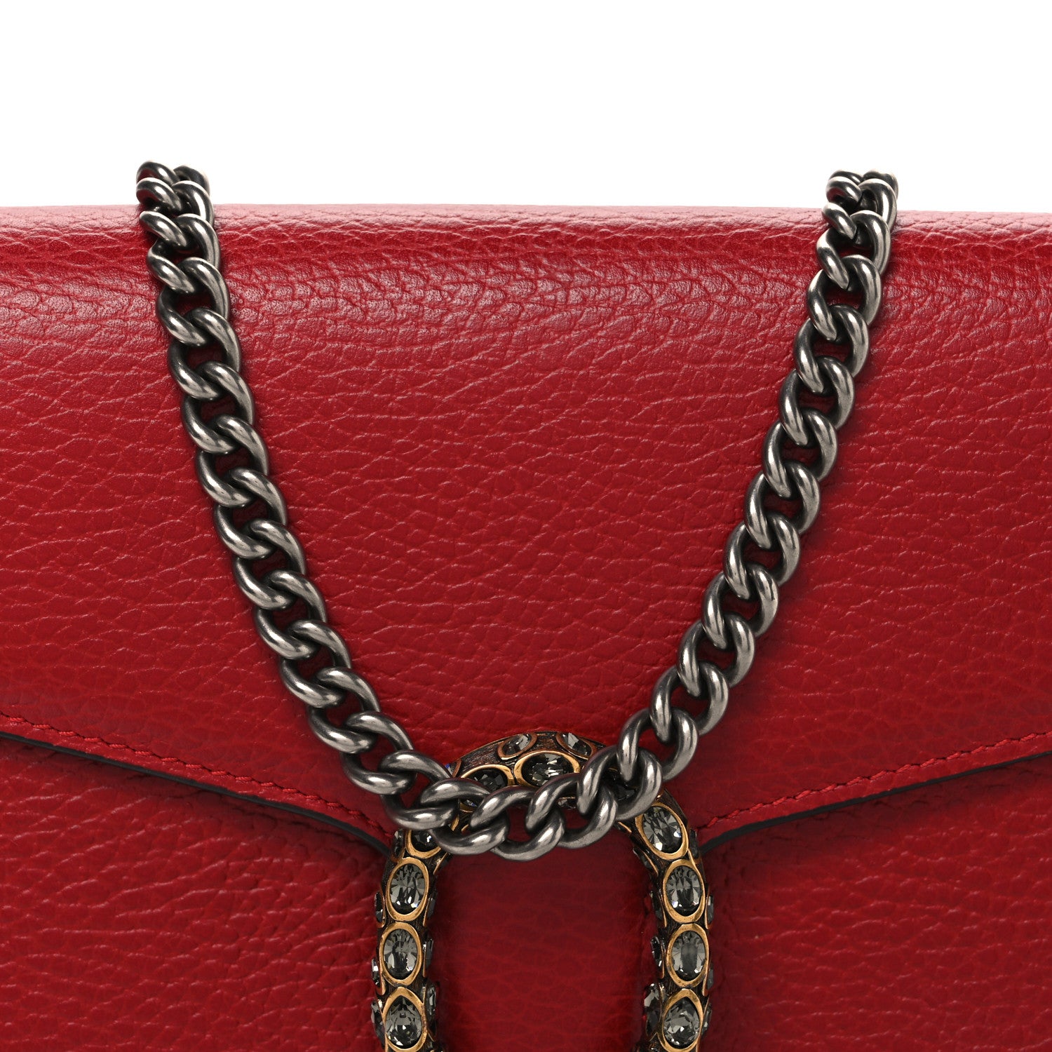 Gucci Calfskin Mini Dionysus Chain Wallet Hibiscus Red 8 of 10