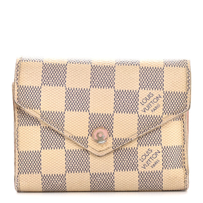 Louis Vuitton Damier Azur Victorine Wallet Rose Ballerine 1 of 13