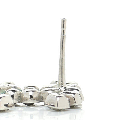 Chanel Baguette Crystal CC Earrings Grey Green 5 of 8
