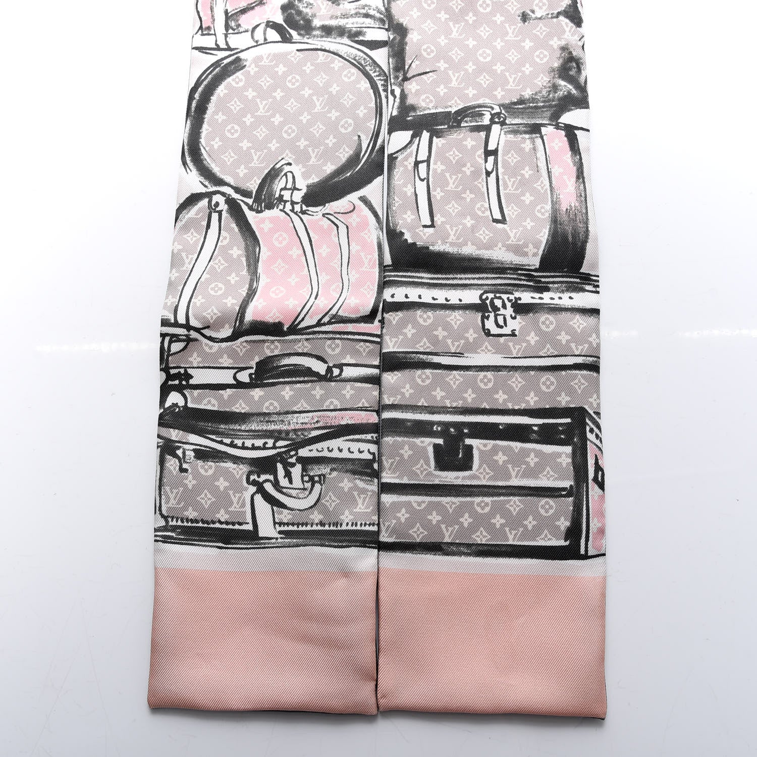 Louis Vuitton Silk Monogram Trunks Bandeau Rose Poudre 2 of 4
