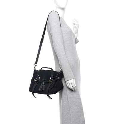 Mulberry Heavy Suede Alexa Tassel Satchel Ink Blue 2 of 14