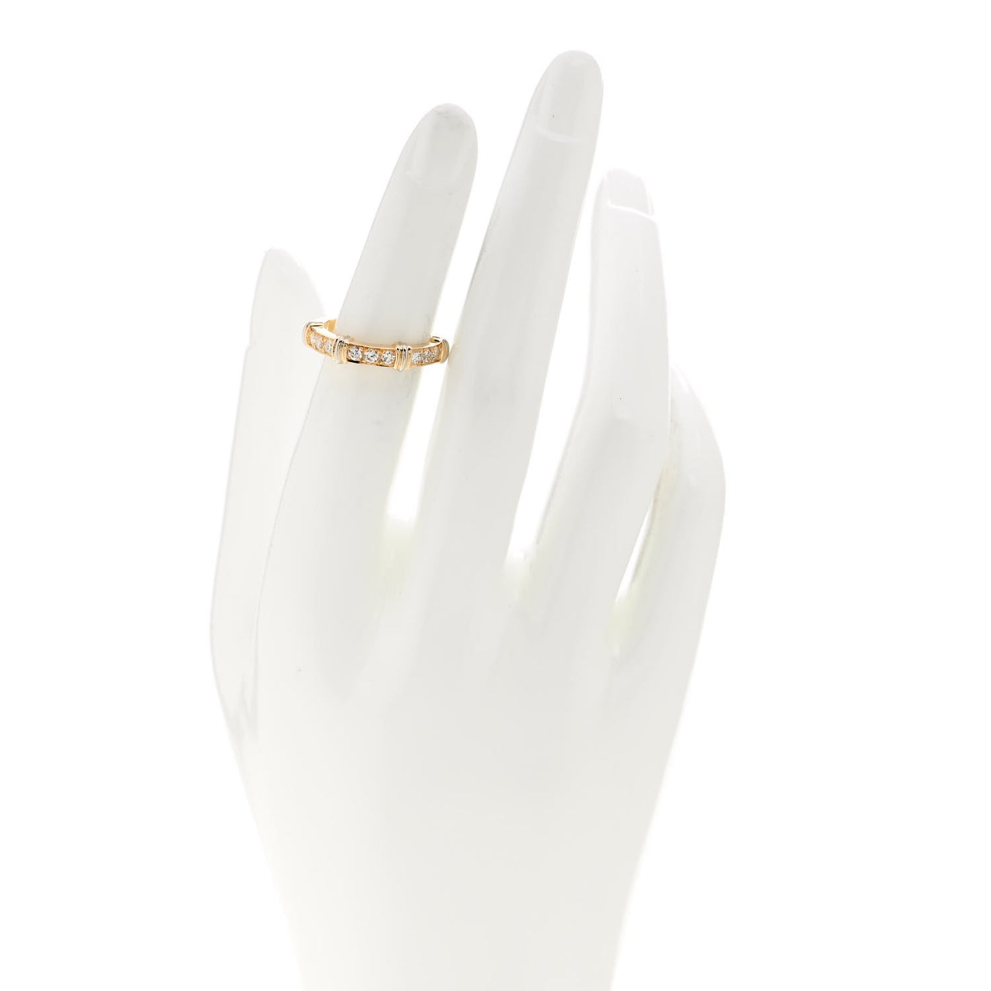 18K Yellow White Gold Diamond Half Contessa Band Ring 50 5.5