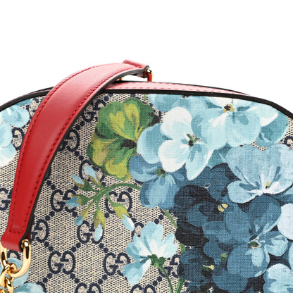 Gucci GG Supreme Monogram Blooms Mini Chain Shoulder Bag Beige Blue Navy Hibiscus Red 9 of 9