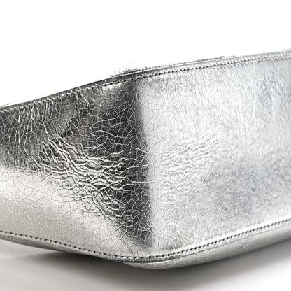 Givenchy Metallic Lambskin Small Moon Cut Out Shoulder Bag Silvery 9 of 11