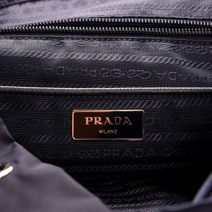Prada Nylon Vela Saffiano Medium Cinch Backpack Baltico 5 of 7