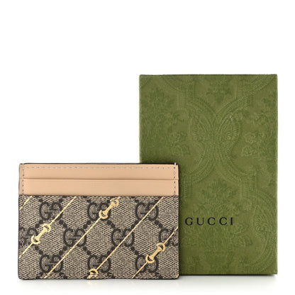 Gucci GG Supreme Monogram Horsebit Card Holder Beige 8 of 8