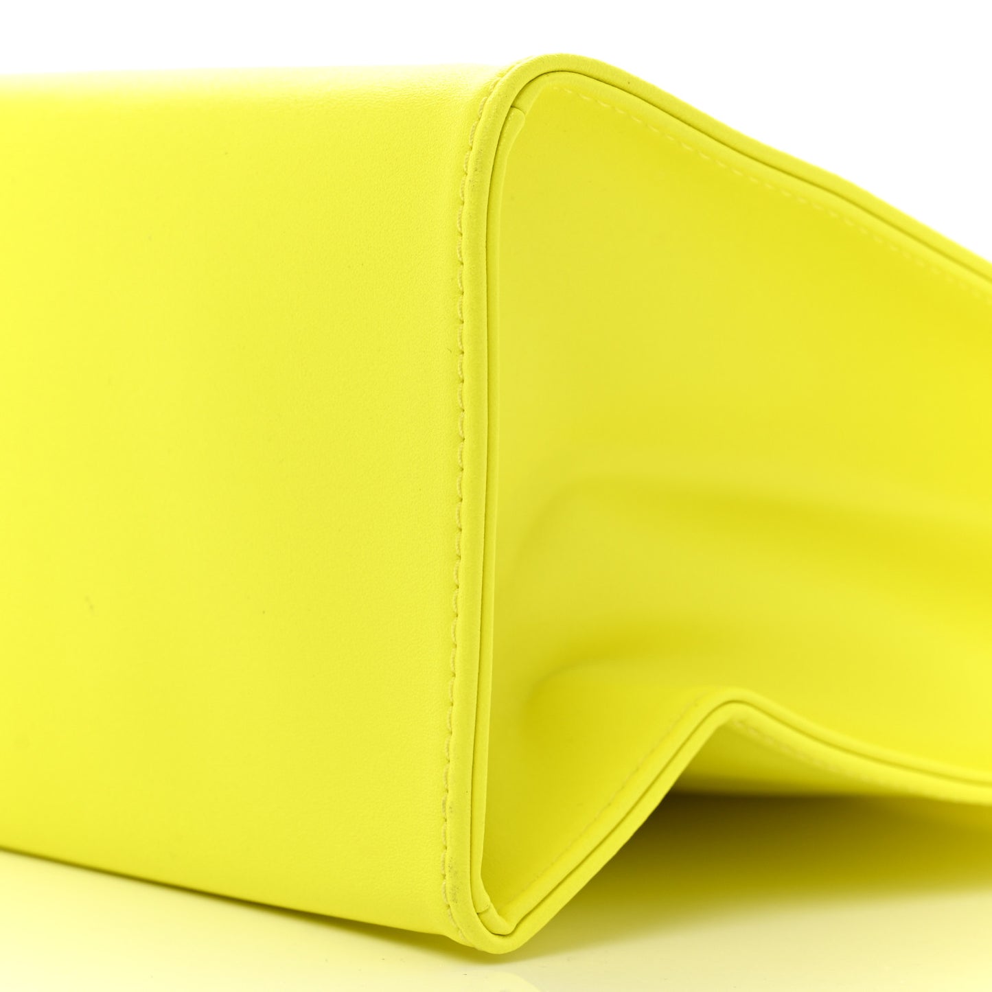 Vegan Leather Medium Shopping Bag Highlighter Yellow