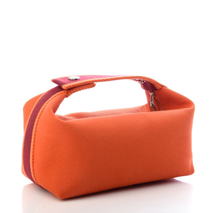 Hermes Canvas Small Bride-A-Brac Pouch Orange Burgundy 3 of 7