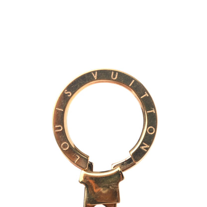 Louis Vuitton Brass Enamel Fleur De Monogram Bag Charm Chain Gold 5 of 7