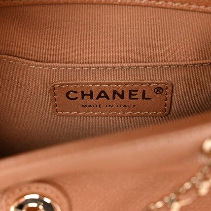Chanel Shiny Caviar Quilted Medium Duma Pockets Drawstring Backpack Dark Beige 6 of 10