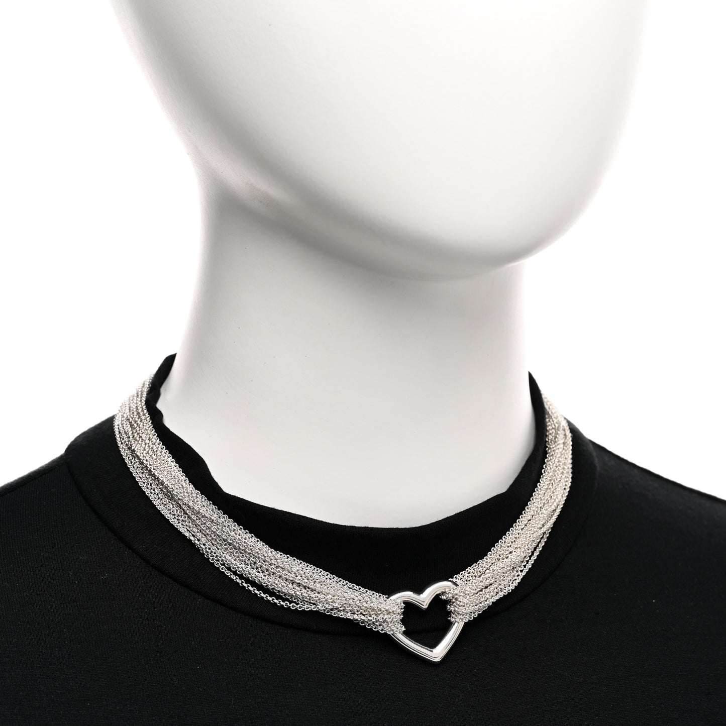 Sterling Silver Heart Mesh Necklace