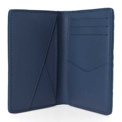 Louis Vuitton Calfskin Monogram Shadow Pocket Organizer Blue 5 of 7