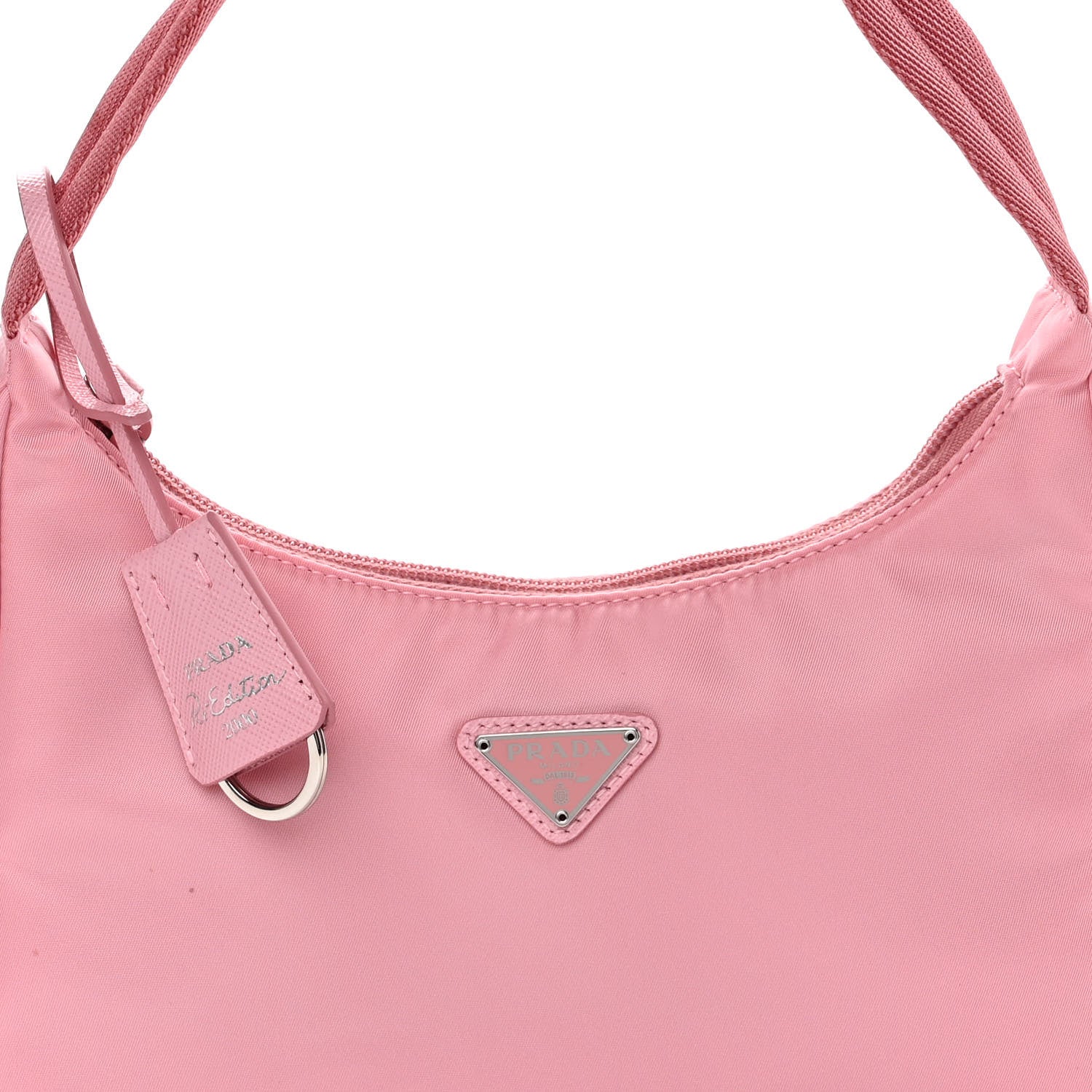 Prada Tessuto Nylon Saffiano Mini Re-Edition 2000 Bag Rosa 8 of 12