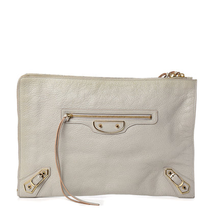 Balenciaga Chevre Gold Metallic Edge Hardware Pouch Gris Glace 1 of 9