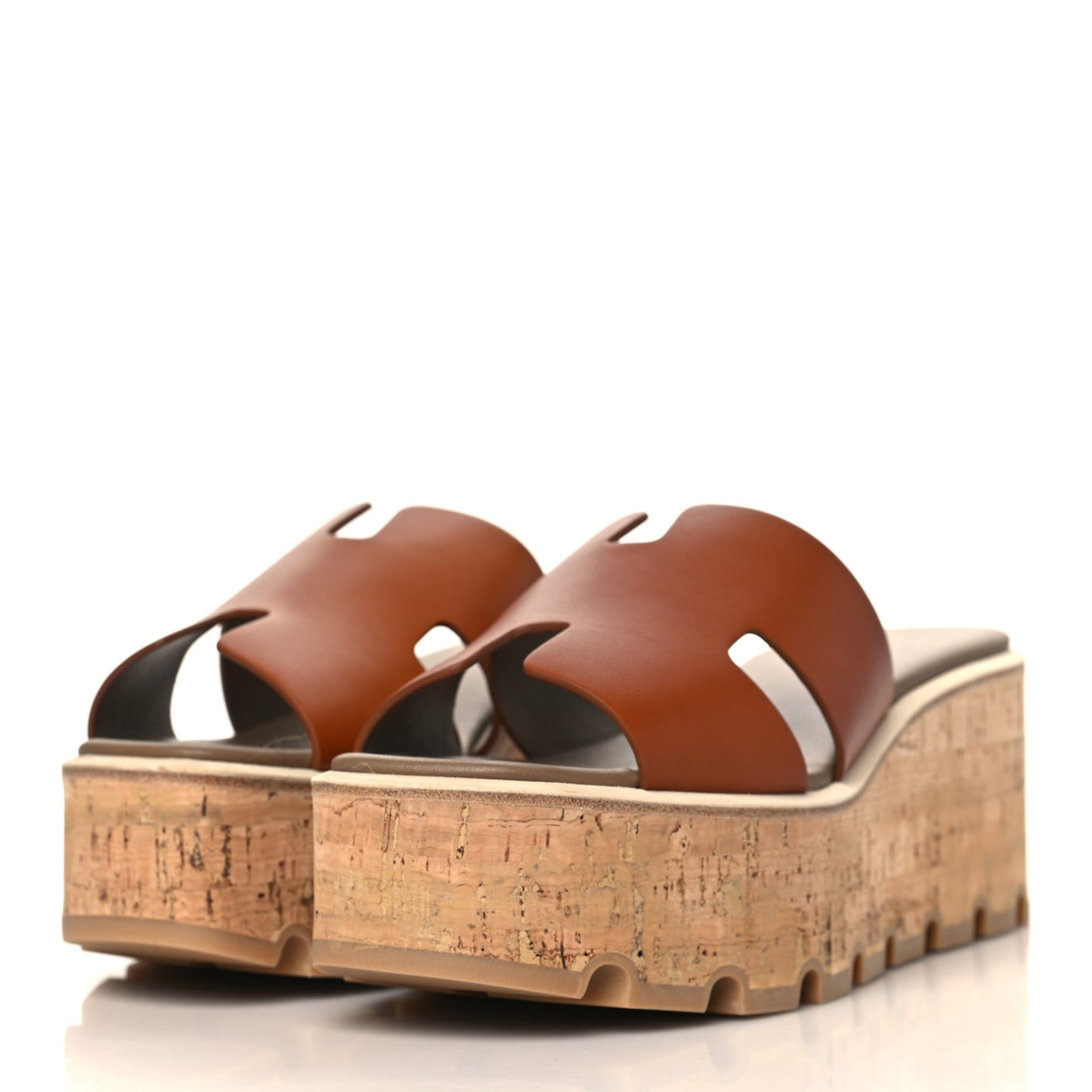 Calfskin Cork Eze 30 Sandals 36 Marron Glaise