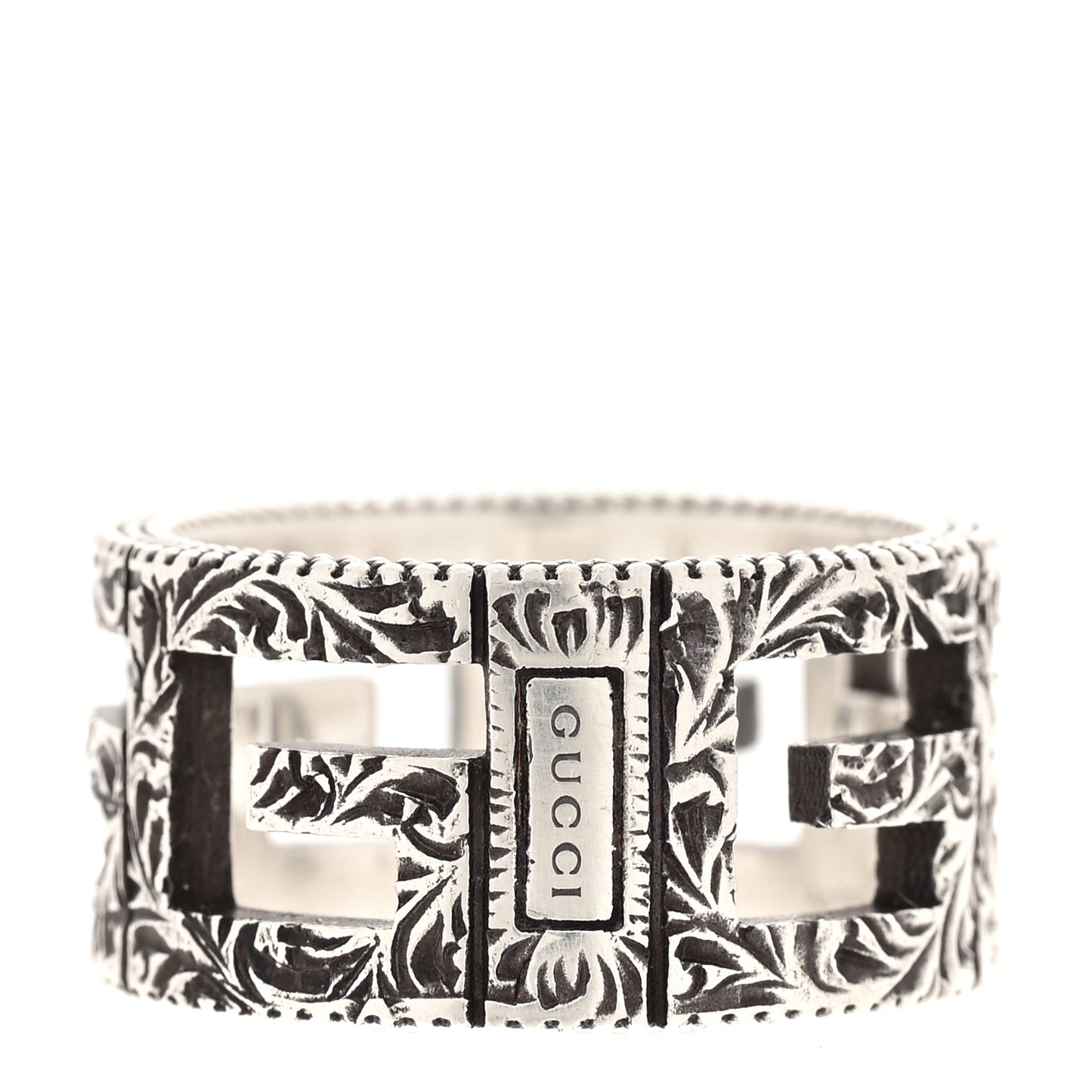 Sterling Silver Wide Square G Band Ring 53 6.5