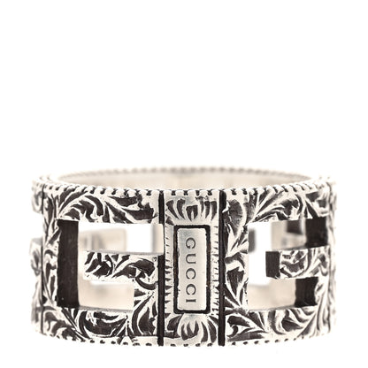 Gucci Sterling Silver Wide Square G Band Ring 53 6.5 3 of 7