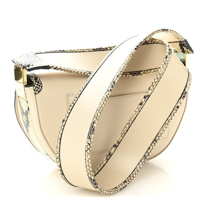 Burberry Calfskin Snakeskin Small Olympia Shoulder Bag Pale Biscuit 3 of 11