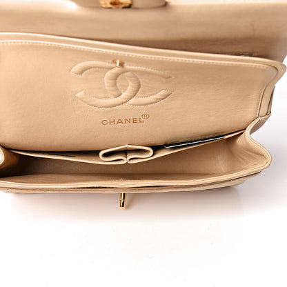Chanel Lambskin Quilted Medium Double Flap Beige 6 of 15