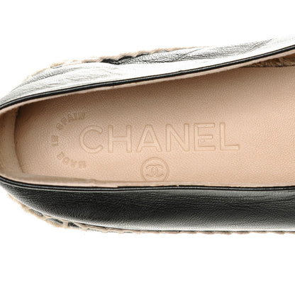 Chanel Lambskin CC Espadrilles 40 Black 8 of 10