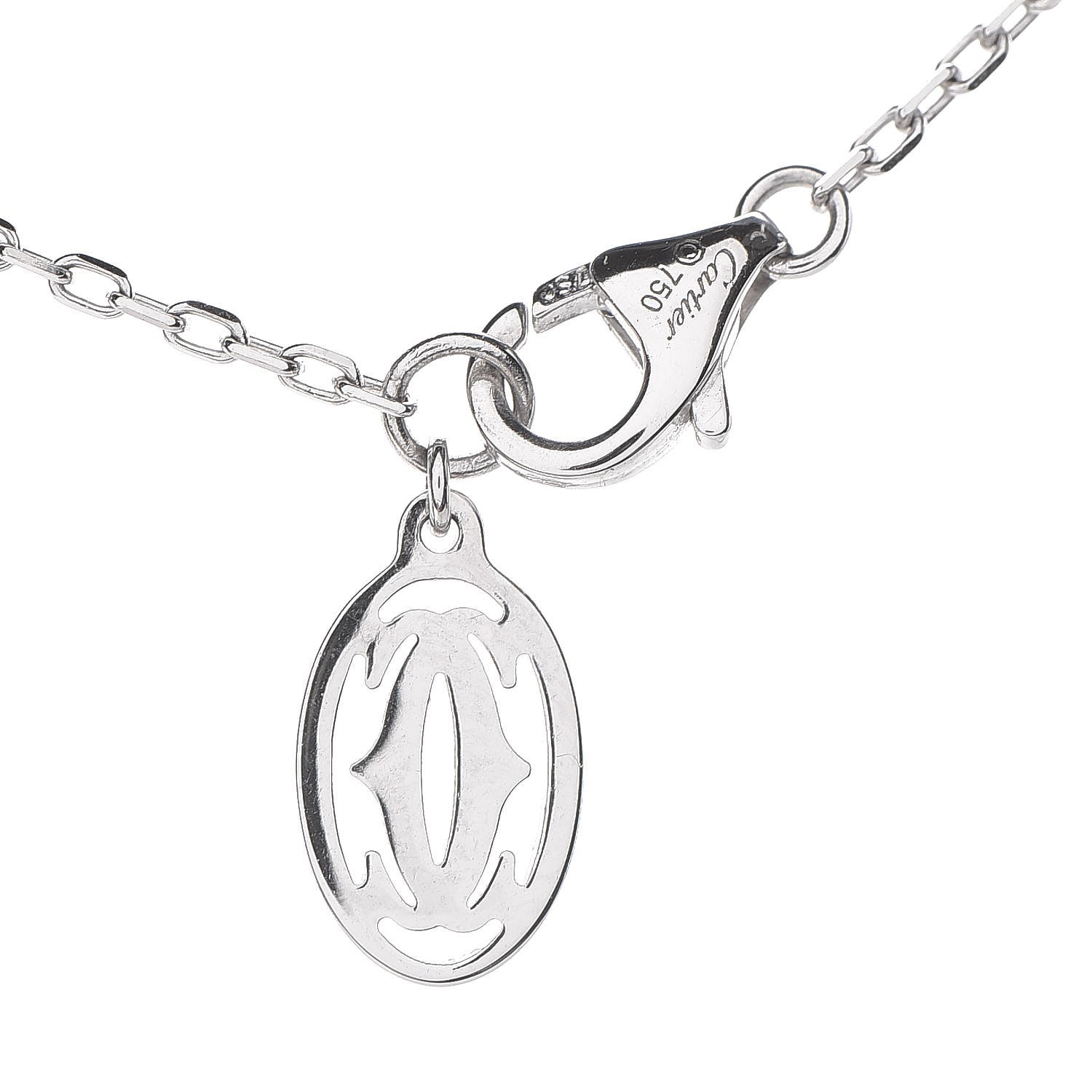 Cartier 18K White Gold Diamond LM D'Amour Pendant Necklace 5 of 6