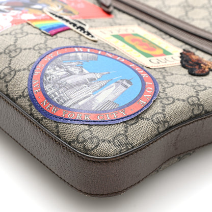 Gucci Soft GG Supreme Monogram Courier Web Medium Flat Messenger Bag Beige New Acero Multicolor 10 of 10