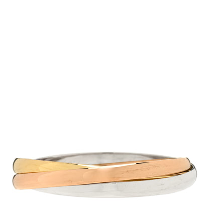 Cartier 18K Pink Yellow White Gold 6mm Trinity Bangle Bracelet 62 1 of 3