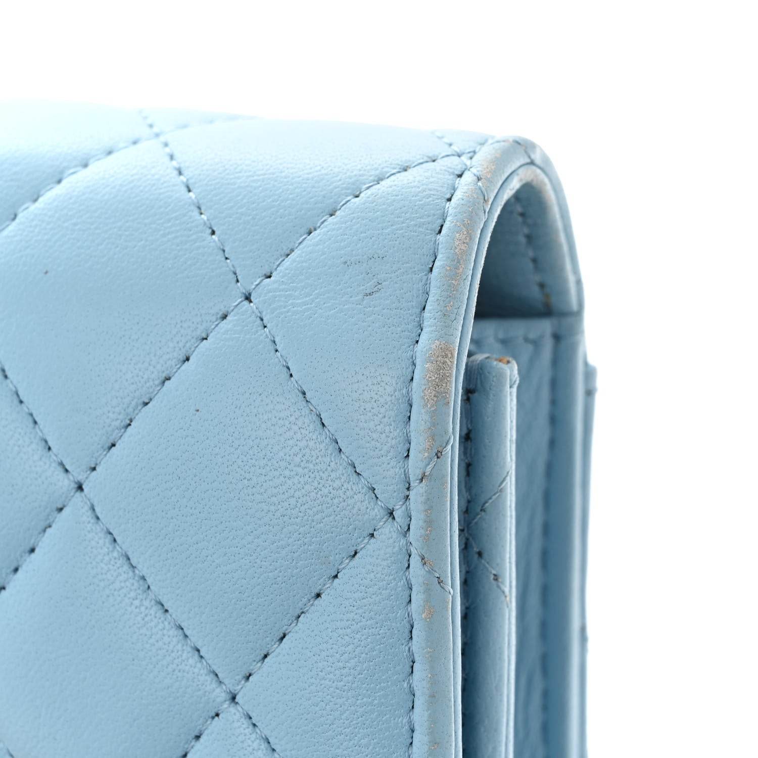 Chanel Lambskin Quilted Pearl Crush Phone Holder With Chain Light Blue 12 of 14