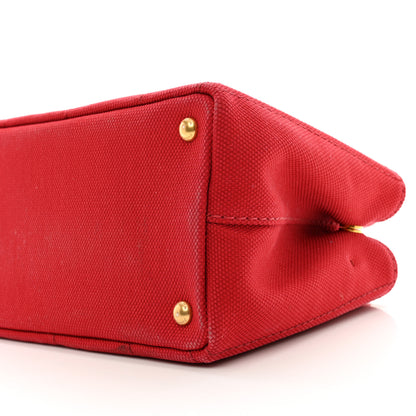 Prada Canapa Small Logo Tote Rosso Talco 10 of 11