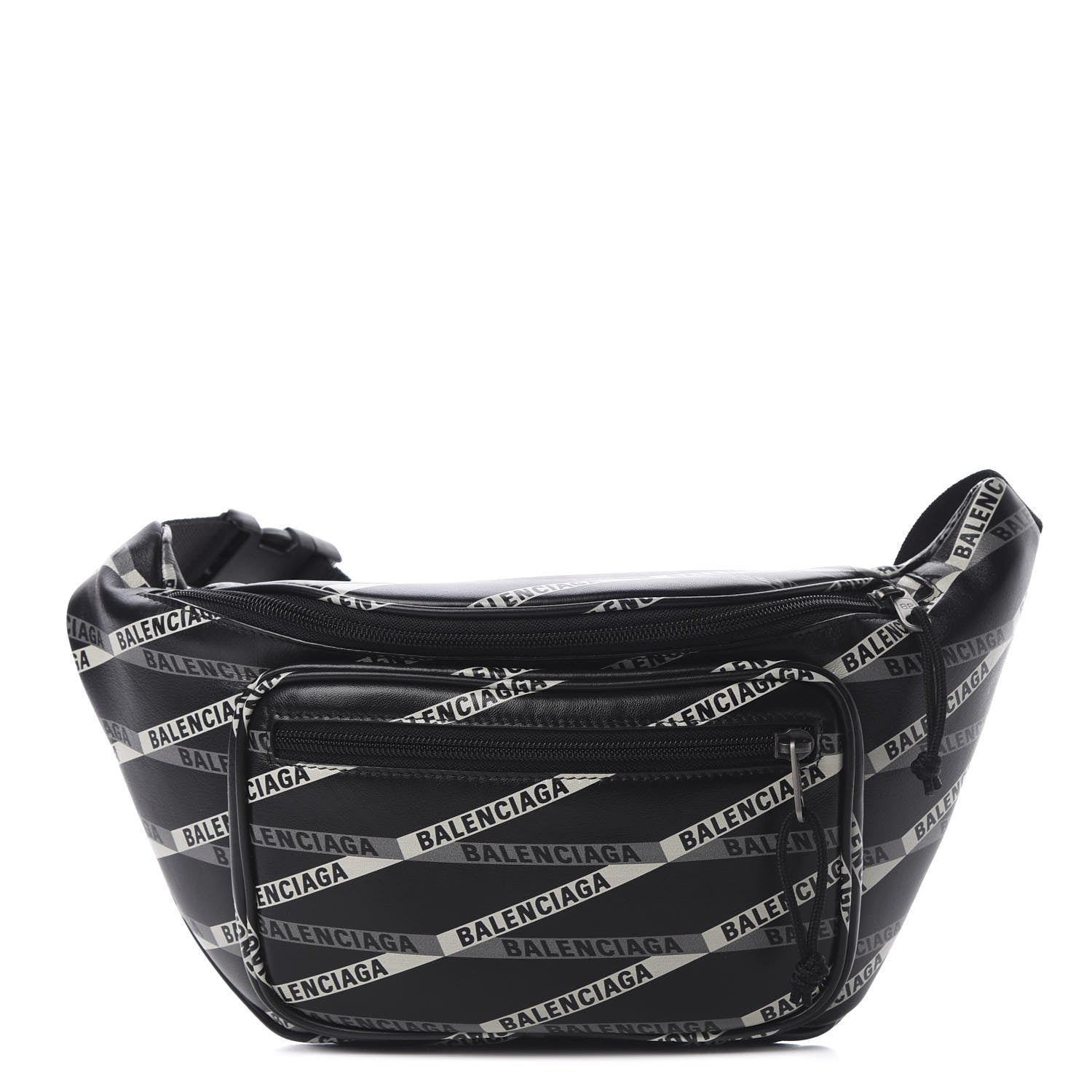 Balenciaga Smooth Calfskin Losange Monogram Explorer Belt Bag Black Grey 1 of 10