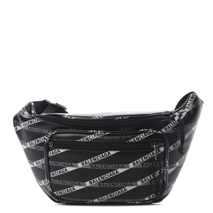 Balenciaga Smooth Calfskin Losange Monogram Explorer Belt Bag Black Grey 1 of 10