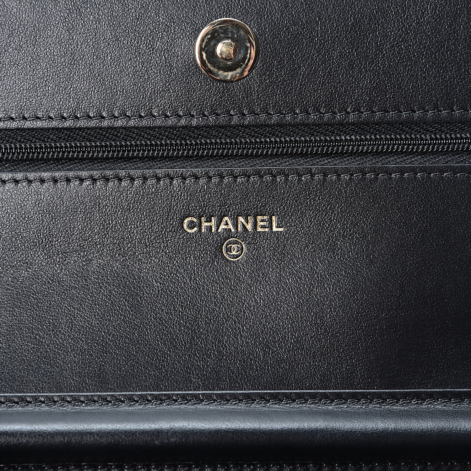 Chanel Tweed Quilted Wallet On Chain WOC Black Ecru White 5 of 10