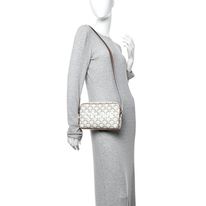 Celine Triomphe Canvas Medium Messenger Bag Tan Ecru 3 of 19