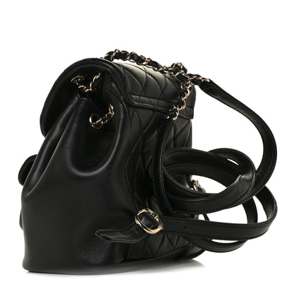 Chanel Lambskin Quilted Small Duma Drawstring Backpack Black 5 of 17