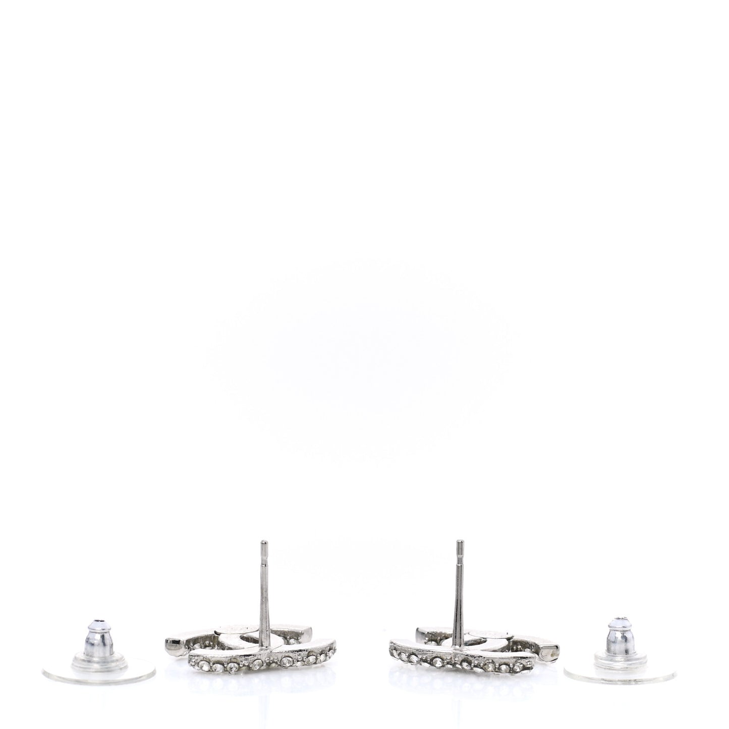 Crystal Mini CC Earrings Silver