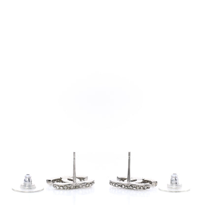 Chanel Crystal Mini CC Earrings Silver 3 of 5