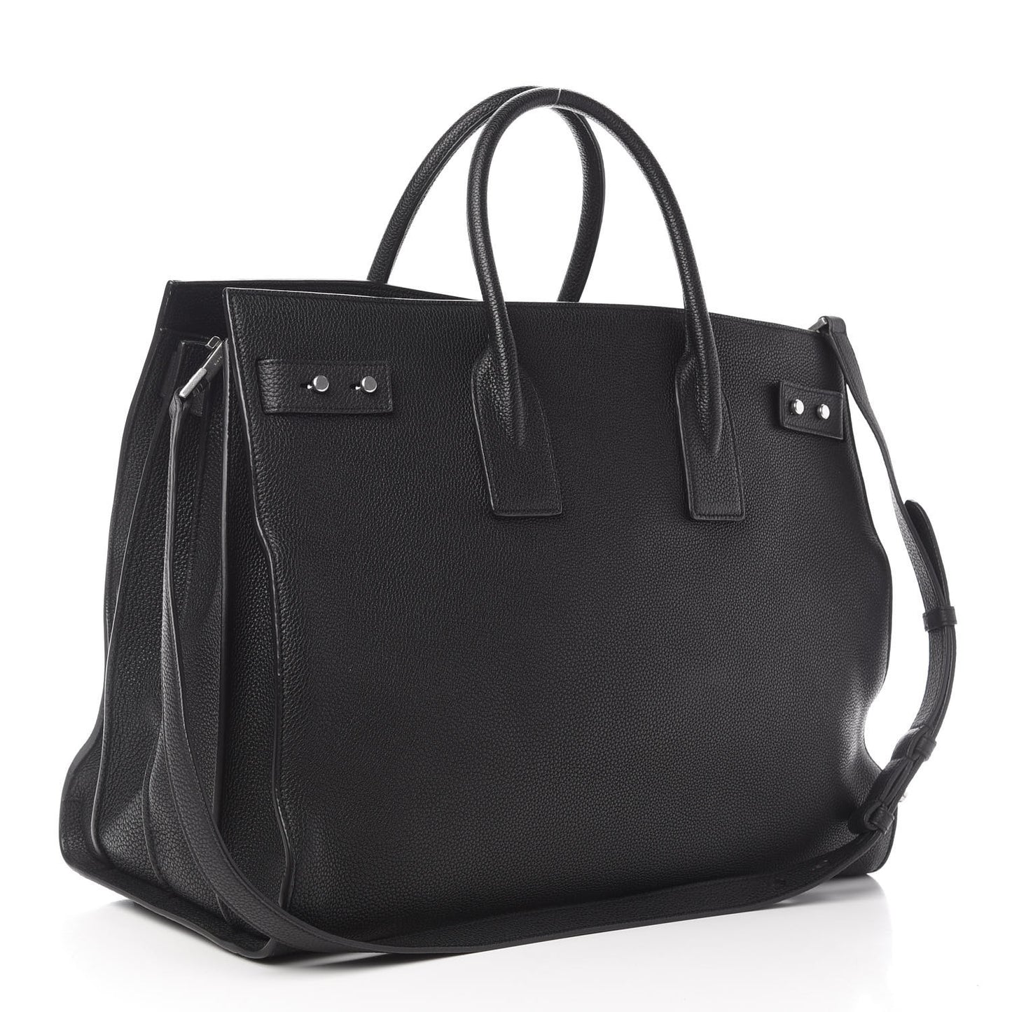 Grained Calfskin Large Souple Sac De Jour Black