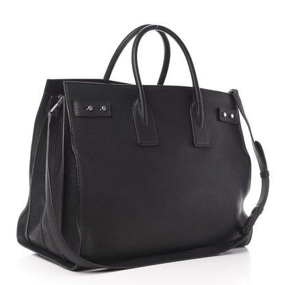 Saint Laurent Grained Calfskin Large Souple Sac De Jour Black 2 of 9