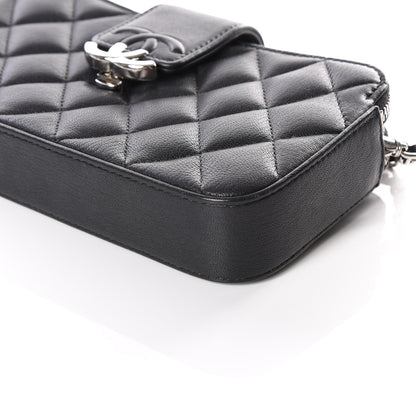 Chanel Lambskin Quilted CC Box Clutch With Chain Black 7 of 15