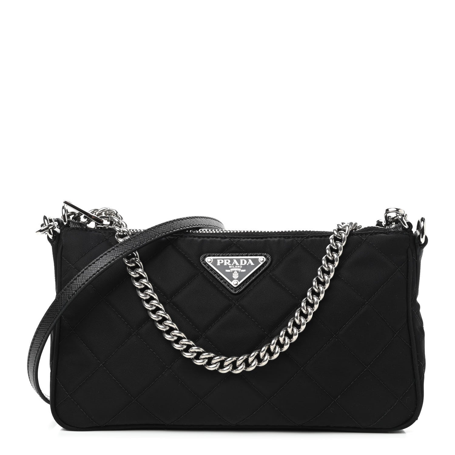 Prada Nylon Tessuto Impuntu Quilted Crossbody Bag Black 1 of 8