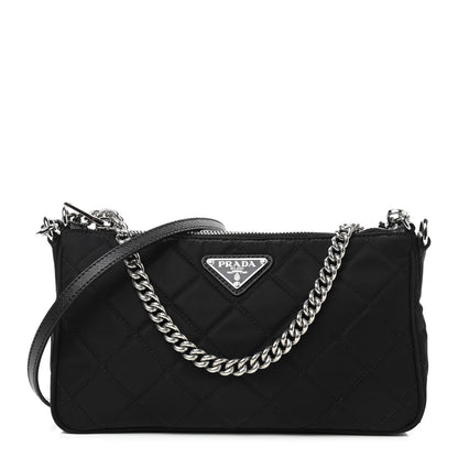 Prada Nylon Tessuto Impuntu Quilted Crossbody Bag Black 1 of 8