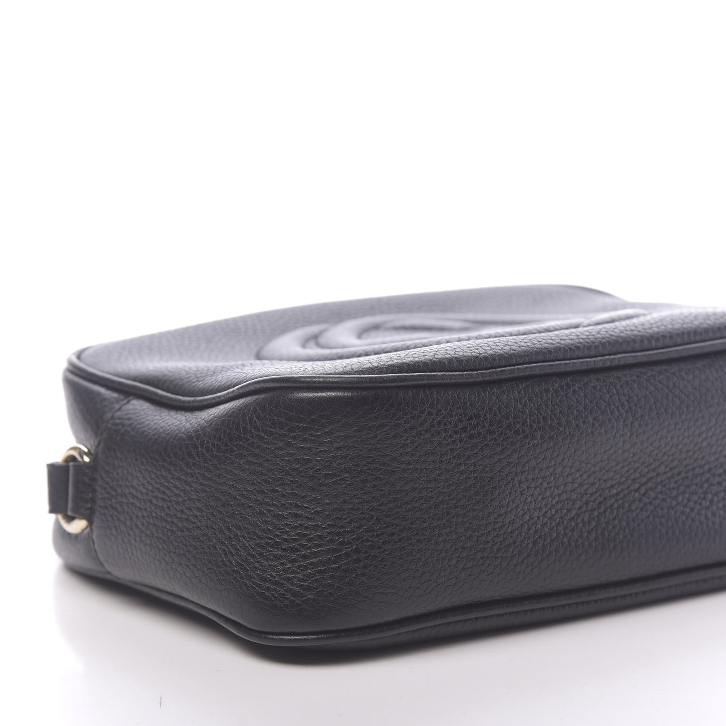 Pebbled Calfskin Small Soho Disco Bag Black
