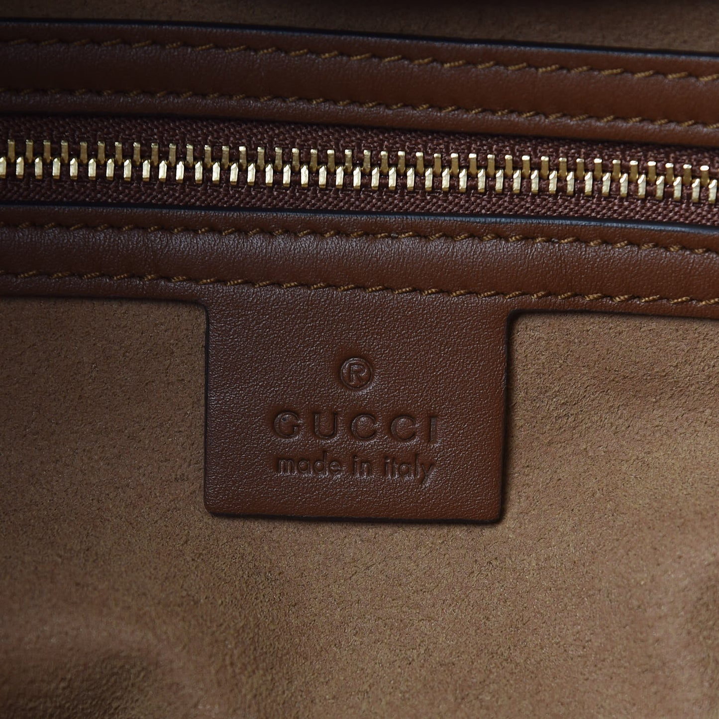 GG Supreme Monogram Large Linea A Hobo Light Brown