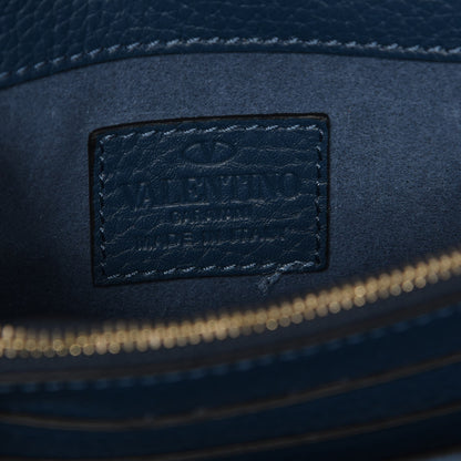 Valentino Garavani Grained Calfskin Rockstud Wallet on Chain Peacock 6 of 7