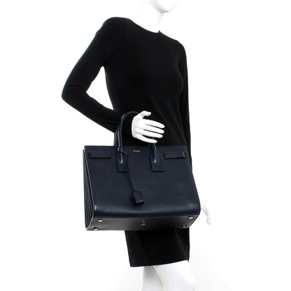Saint Laurent Calfskin Large Sac de Jour Navy Blue 2 of 7