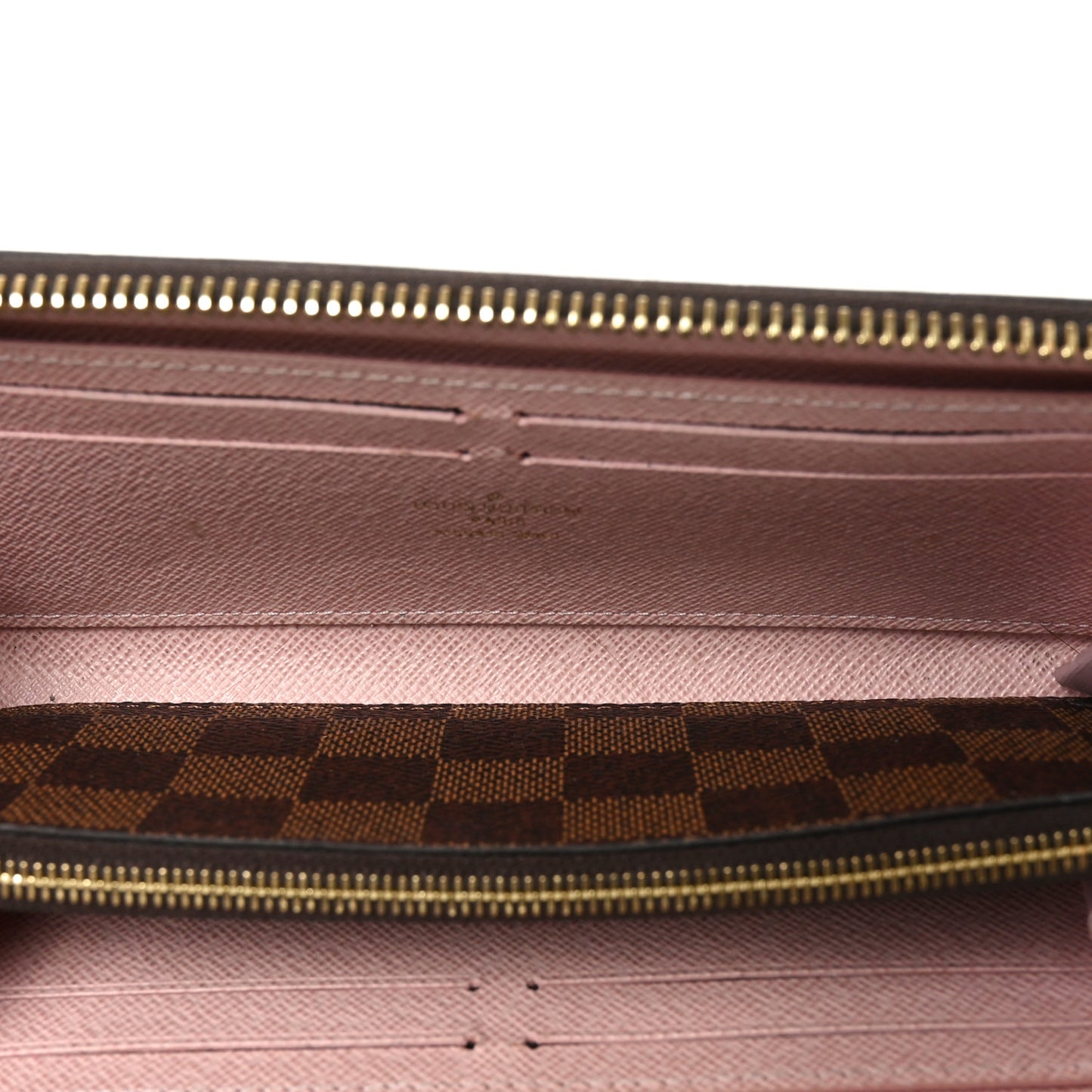 Damier Ebene Clemence Wallet Rose Ballerine