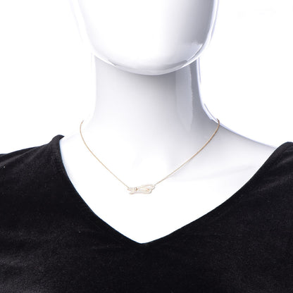Tiffany 18K Rose Gold Diamond Bow Pendant Necklace 2 of 8